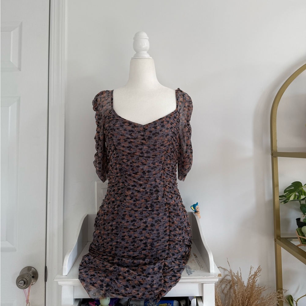 Floral blue dress